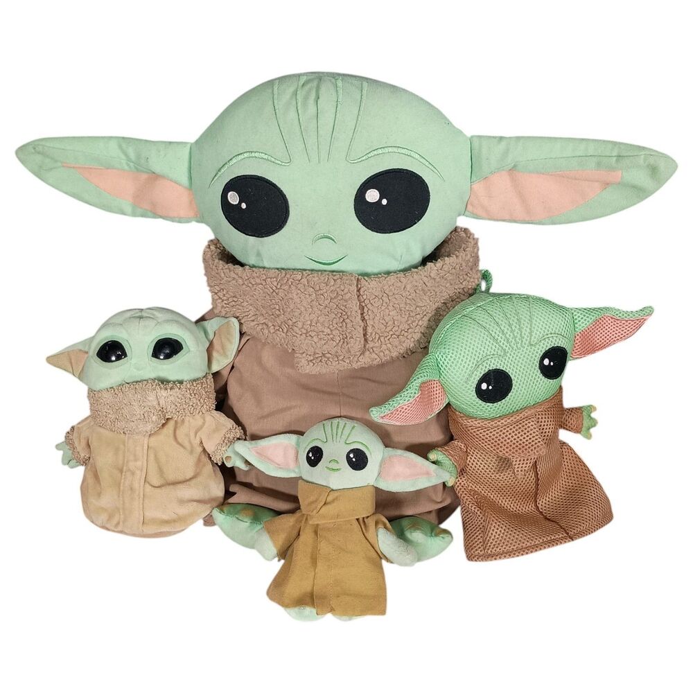 Baby Yoda Grogu Lot of 4 Plush+Sponge Star Wars Mandalorian Various Sizes